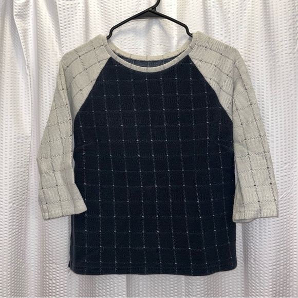 ❤️4for$20! Loft Lounge Sweater Size Small, Blue Light Gray Color w Plaid Pattern - Picture 1 of 3